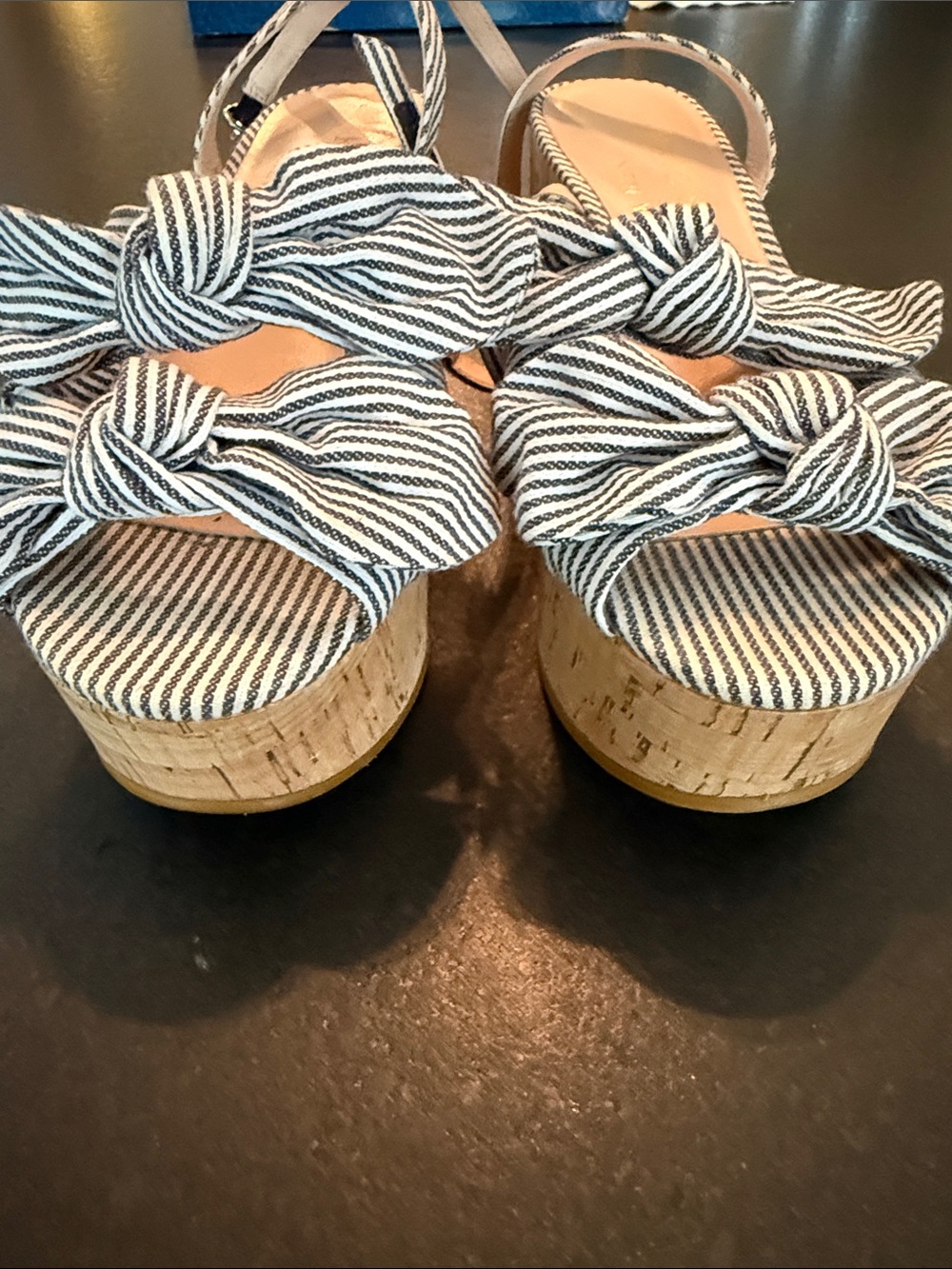 Kate SpadeStriped Knot-Front Cork Platform Sandal 7 bow